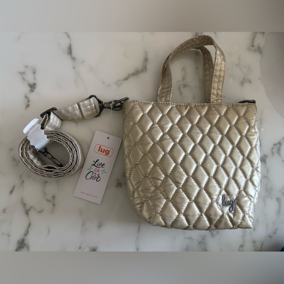 NWT LUG tip toe tote bag champagne gold - Picture 5 of 12